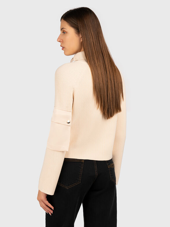 Long sleeve blouse with accent collar with buttons - 2