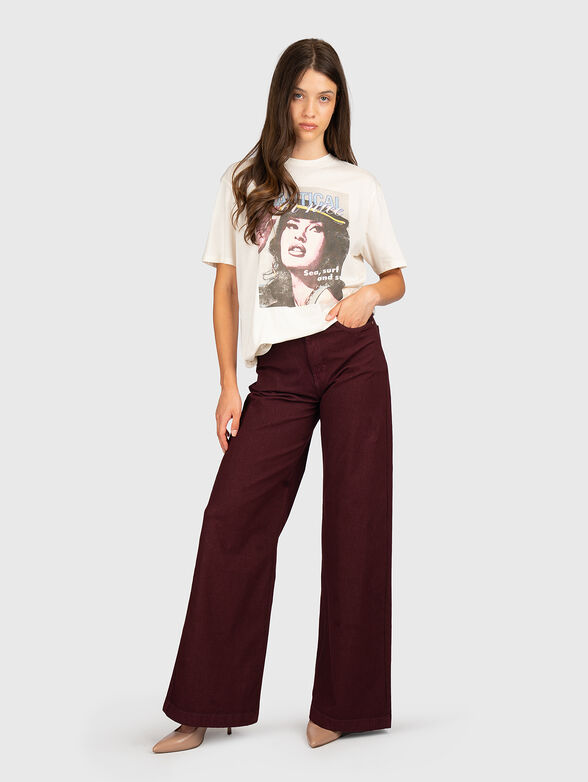 Cotton T-shirt with an accent print - 2