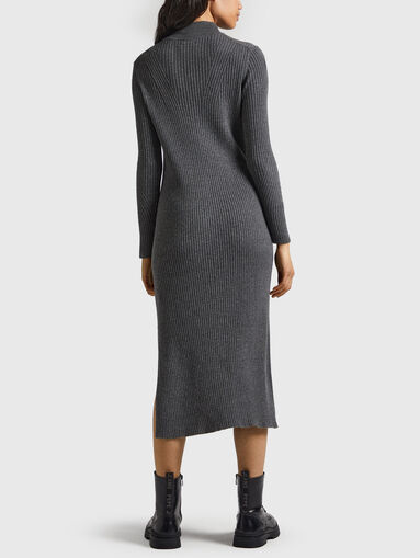 Black midi dress with slit  - 3