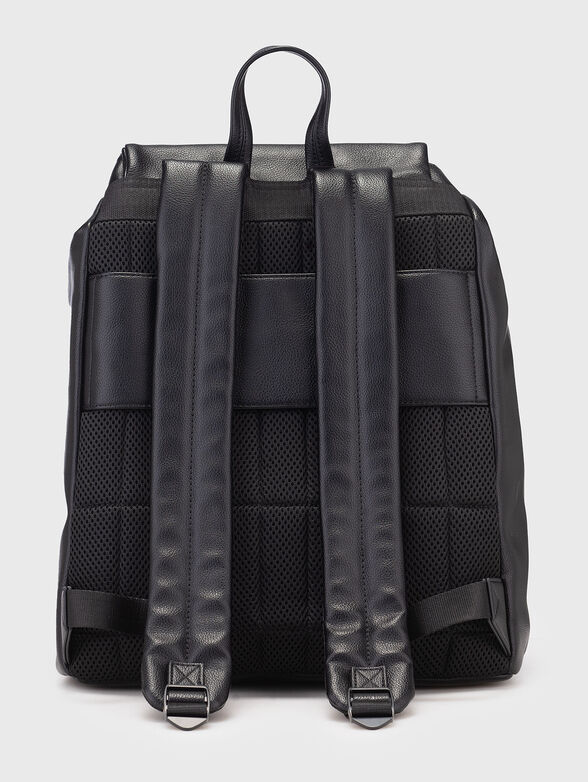 Black faux leather backpack - 2