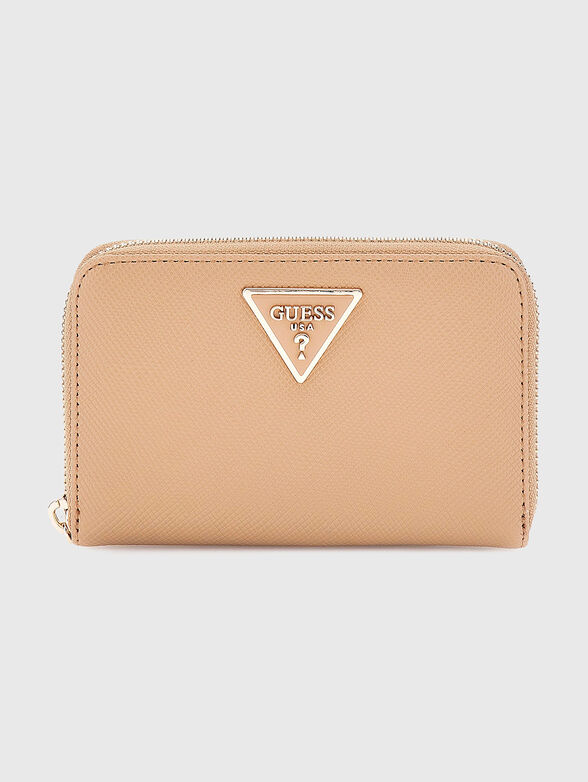 LAUREL beige  wallet with triangular logo accent - 1