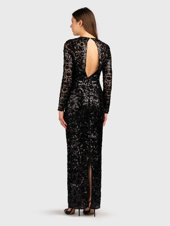Long black dress with sequins - 1
