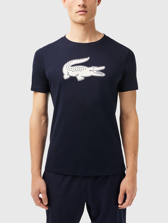 White T-shirt with contrasting logo print - 1