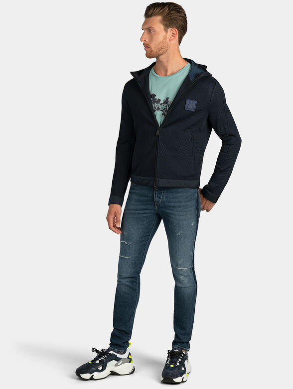 Dark blue hooded jacket - 2