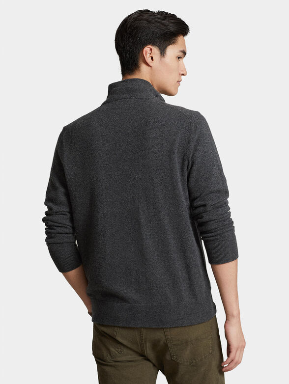 Merino wool cardigan with zip - 2