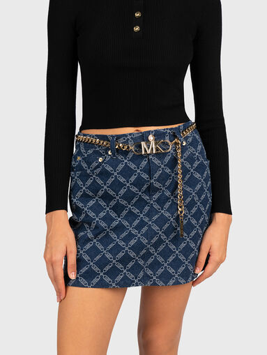 Mini skirt with monogram print - 4