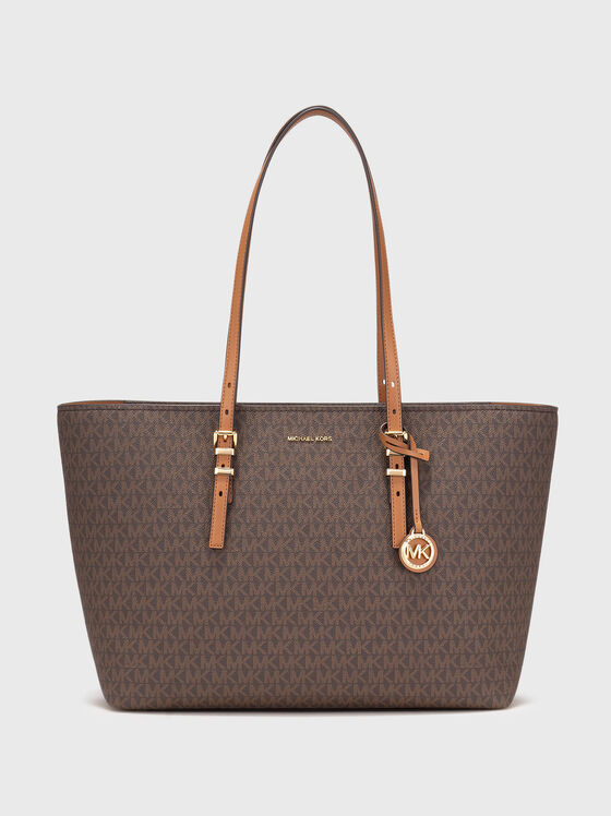 Голяма кафява чанта QUINN с монограм - 1