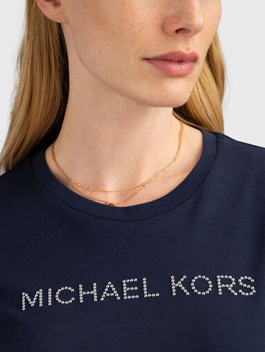 Crew neck T-shirt with studs - 3