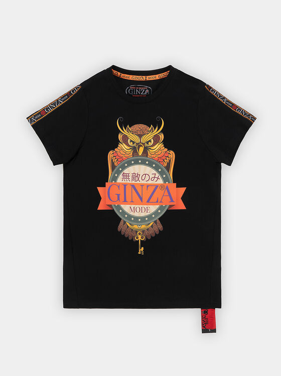 Black T-shirt with logo print - 1