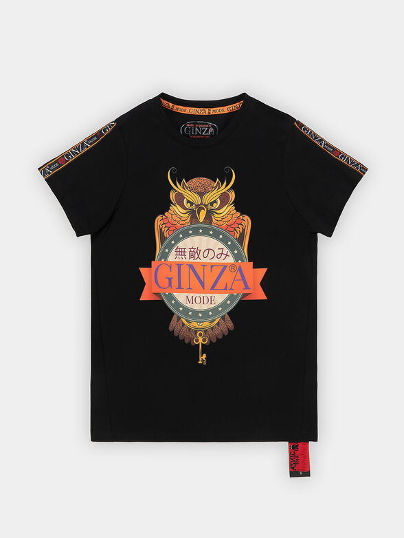 Black T-shirt with logo print - 1