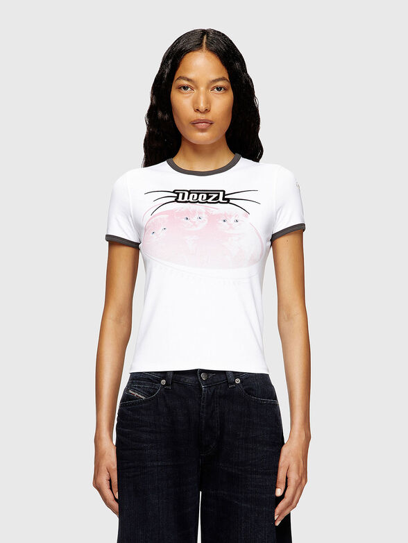 T-UNCUTIES-LONG-R13 cotton slim T-shirt - 1