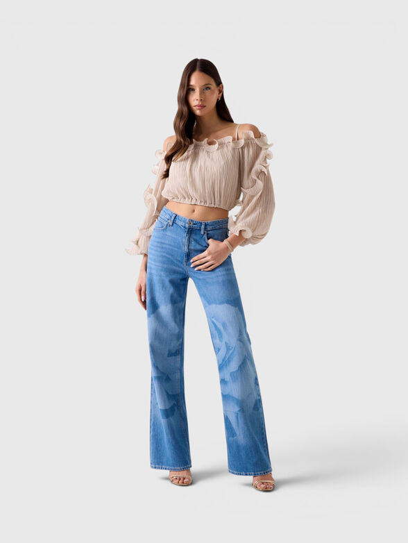 GABRIELLA pleated blouse in beige - 2