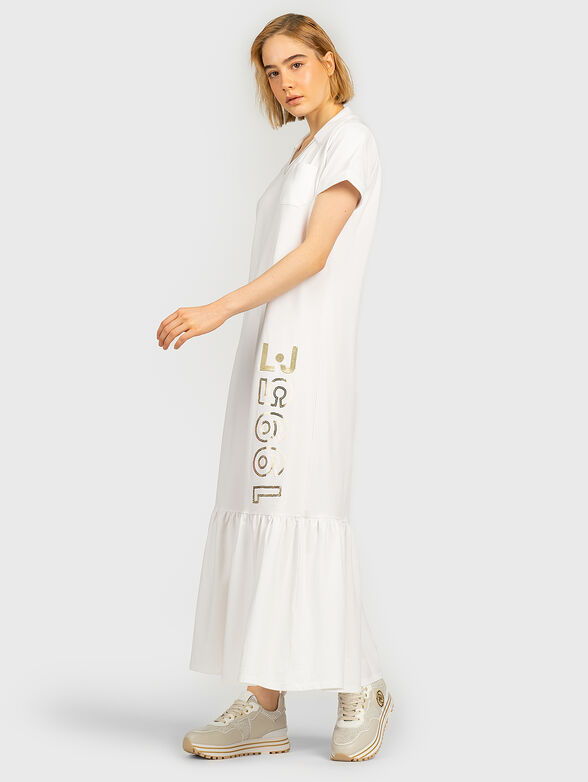 Long dress with logo embroidery and sequins - 2
