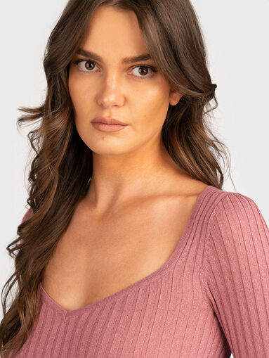 Blouse with accent neckline - 5