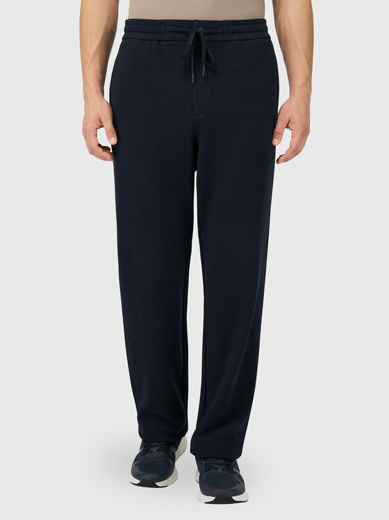 Панталон от памучен бленд с връзки - 1