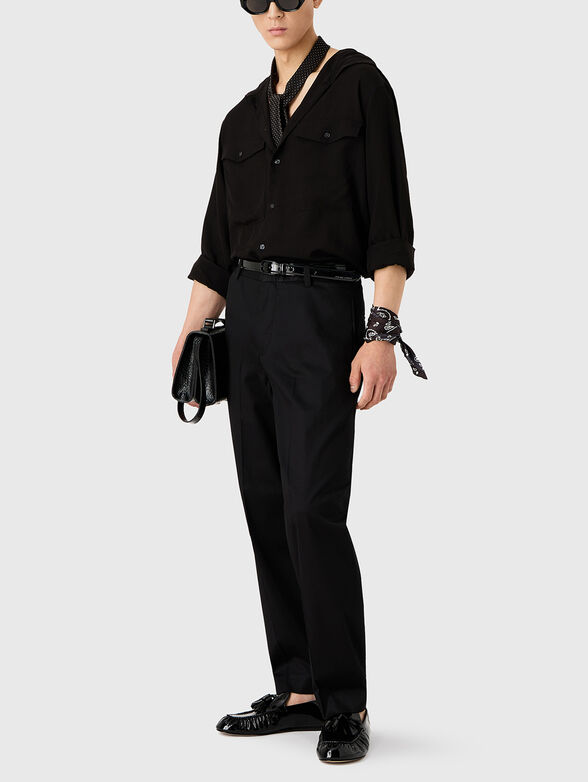 Tapered cotton-blend trousers - 4