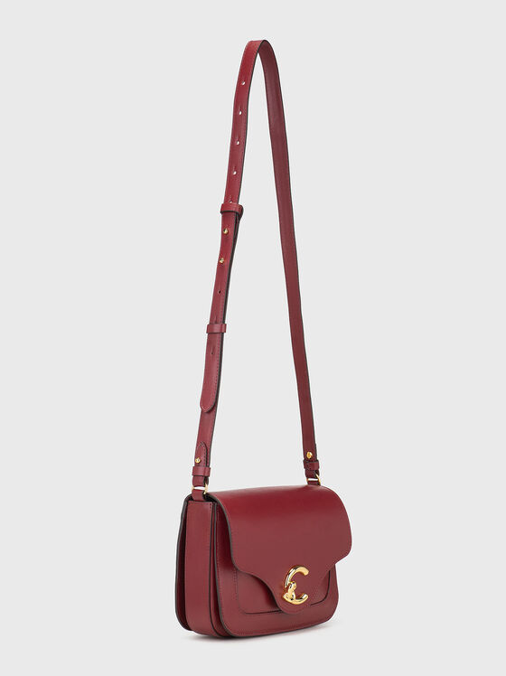 Leather crossbody bag in beige - 2