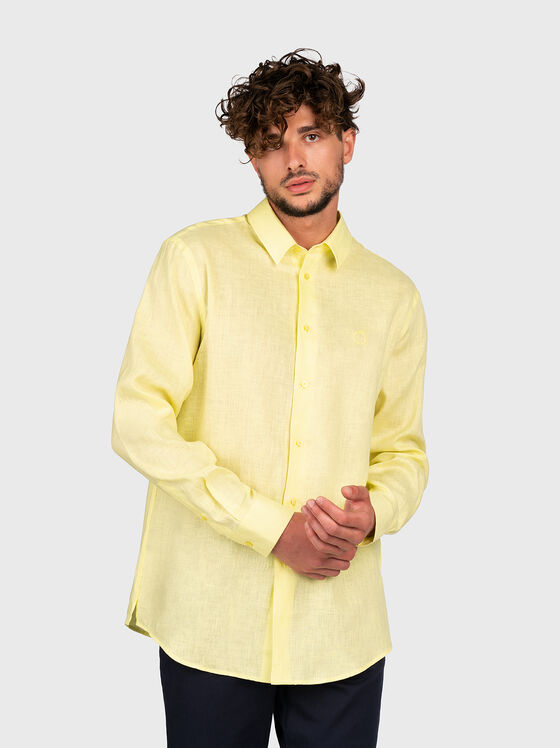 Linen shirt with embroidered logo - 1