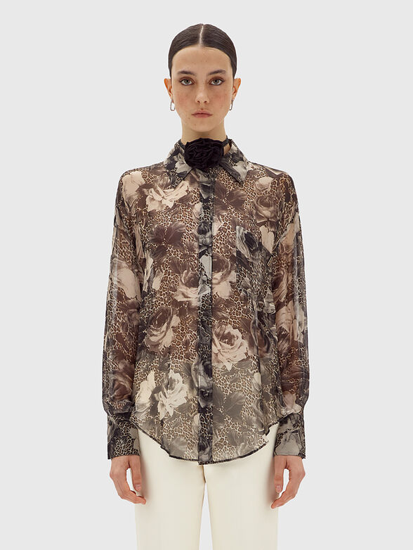 Shirt with floral motifs - 0