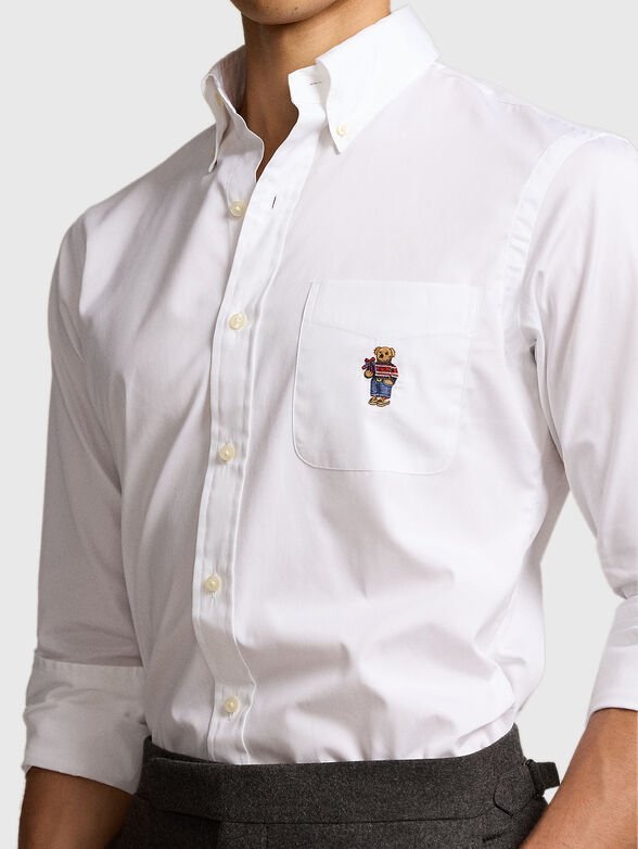 White shirt with embroidery Polo Bear - 4
