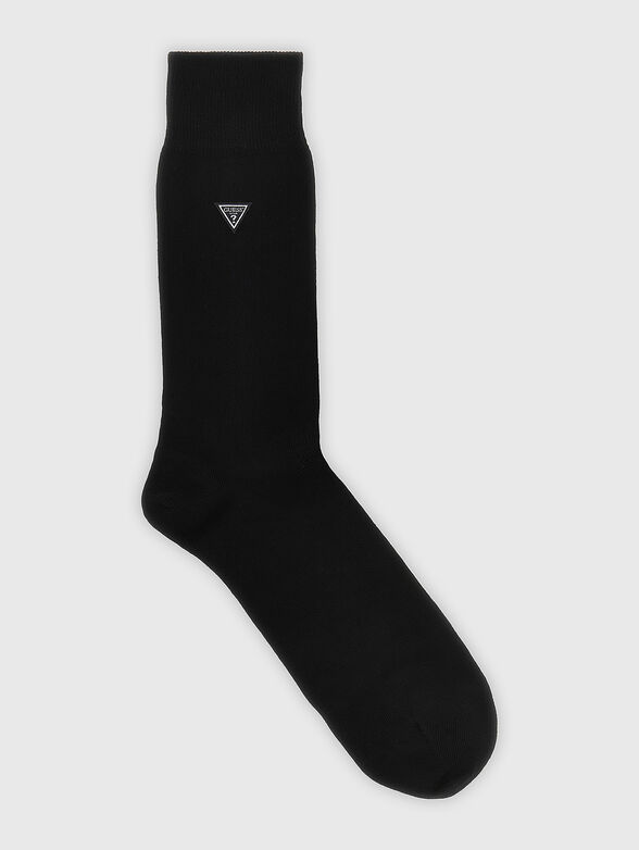 Black socks with triangle logo - 1