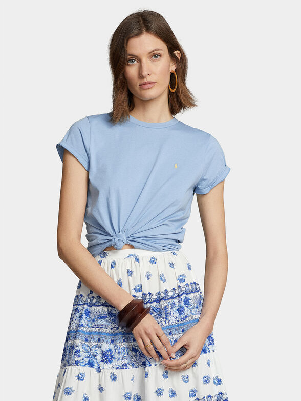 Blue cotton T-shirt - 1