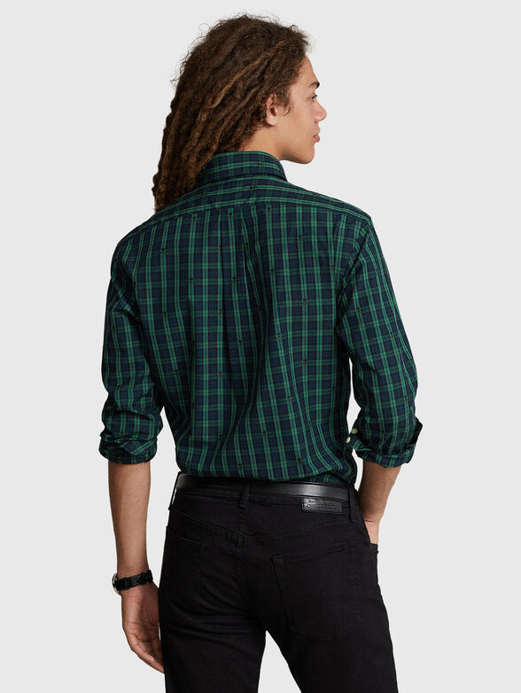 Cotton shirt with checked print - 3