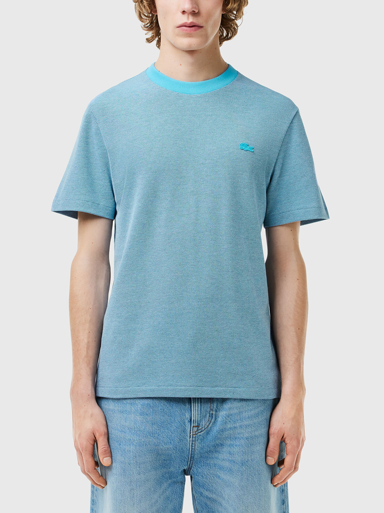 T shirt with embossed texture brand LACOSTE Globalbrandsstore en