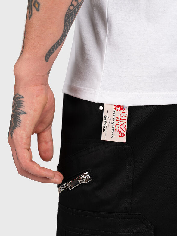 White cotton -shirt with print - 5