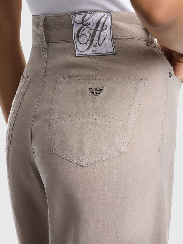 Beige linen pants - 3