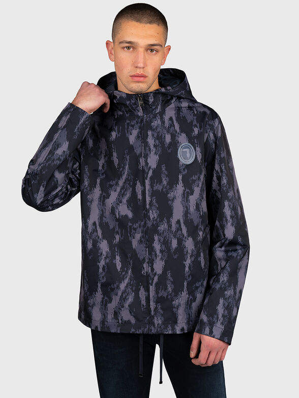 Hooded jacket with print brand TRUSSARDI — Globalbrandsstore.com/en