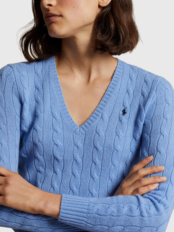 KIMBERLY blue wool blend sweater  - 4