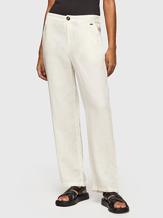 Бял панталон CAILIN от вискозен бленд - 1