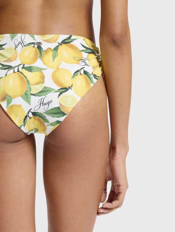 Printed bikini bottoms with stacked logo charm - 3