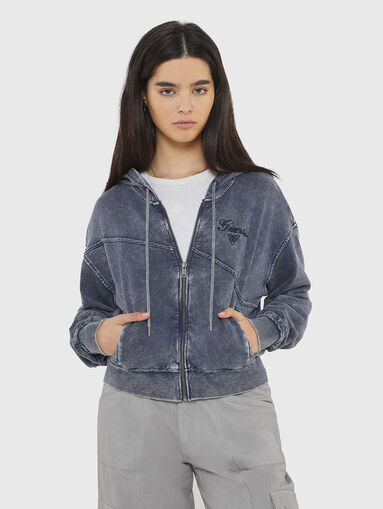 Sweatshirt with washed effect in blue colour - 5