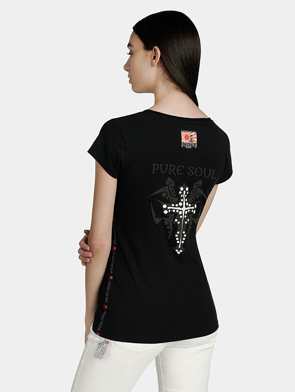Black t-shirt with logo details - 4