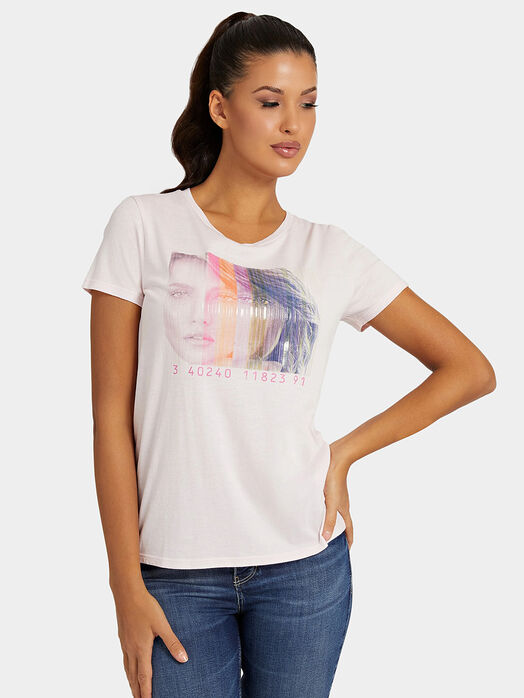 BARCODE GIRL Т-shirt in pale pink color