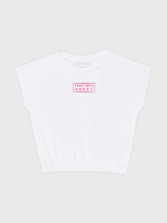 Cotton T-shirt with elastic waist in fuxia colour - 1
