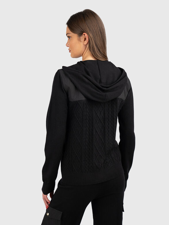 Cardigan with contrasting textures  - 3