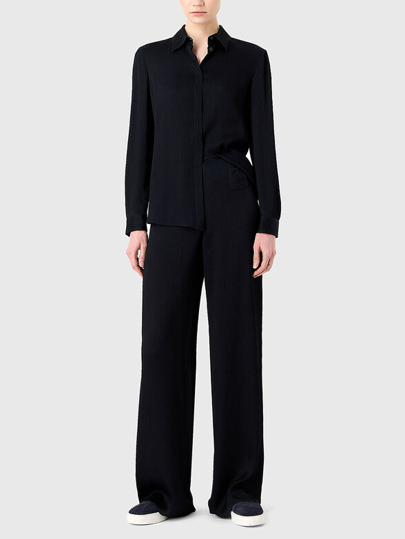 Dark blue shirt with hidden buttons - 2