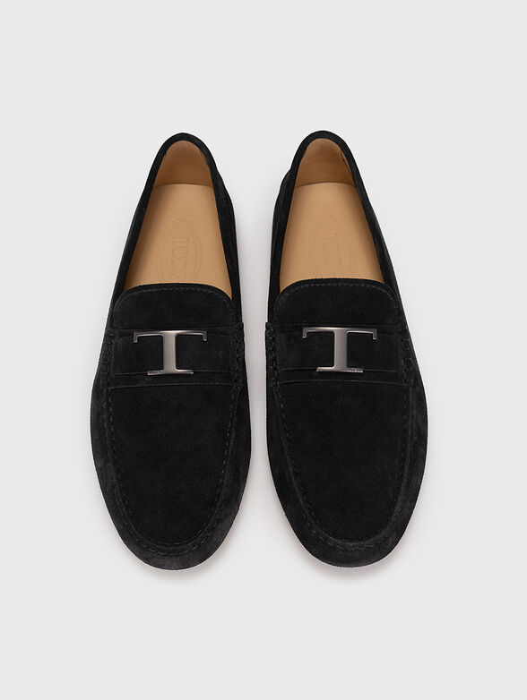 Black suede loafers with metal detail - 5