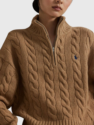 Cashmere-blend sweater with zip - 4