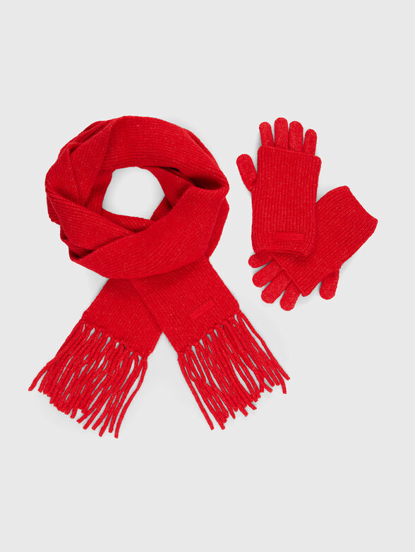 Scarf and gloves set in black - 1