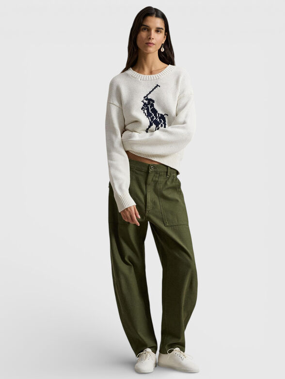 Cotton sweater with logo accent - 2