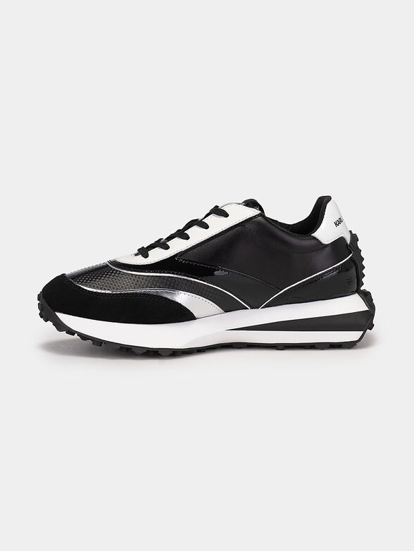 ZONE black sports shoes with logo accents - 4