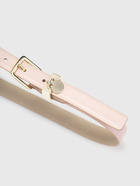 Beige leather belt - 2
