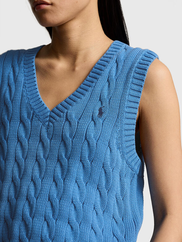 V-neck sleeveless knitted sweater - 4