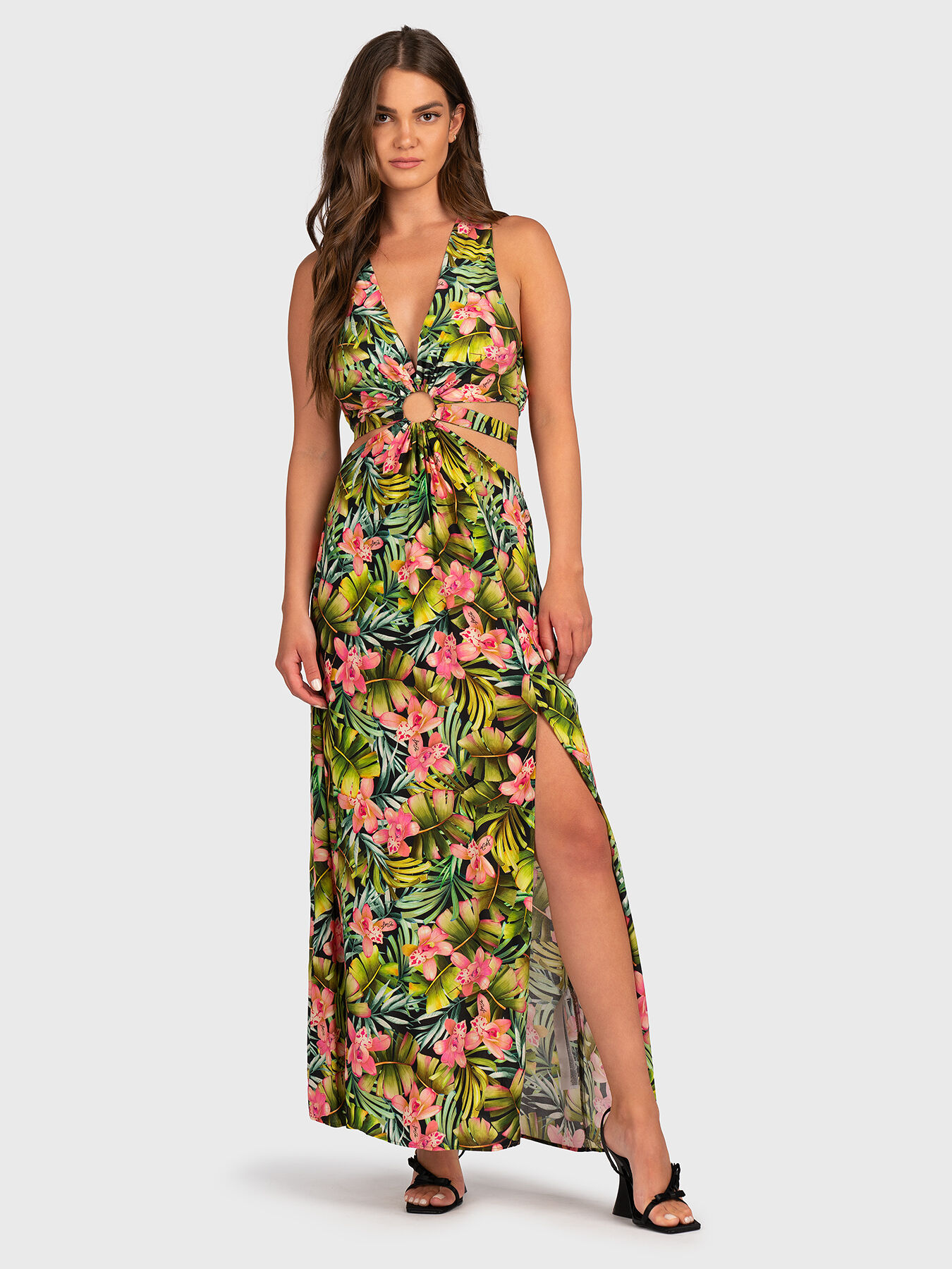 Maxi dress with floral print brand LIU JO