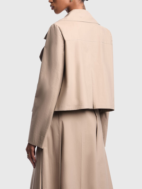 EAGLE CLUB cropped poplin trench coat - 3