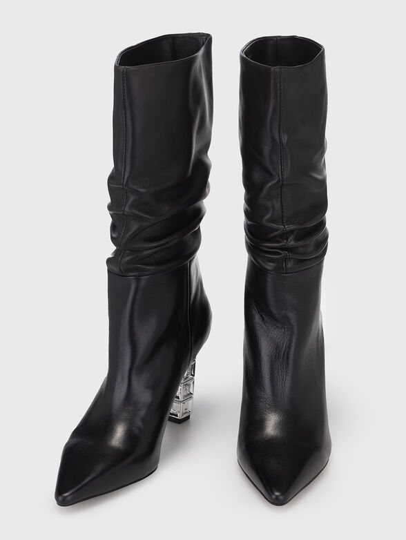 KOLUMN leather boots with accent heel - 6